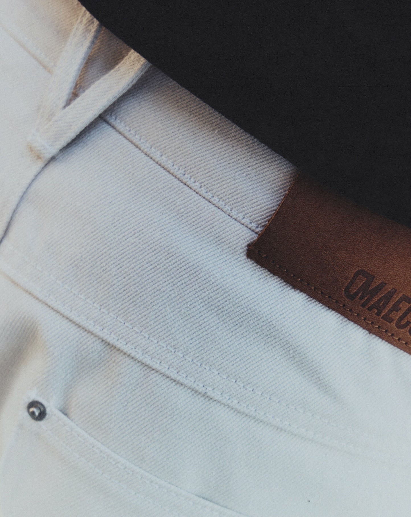 RAW DENIM JEANS - BONE