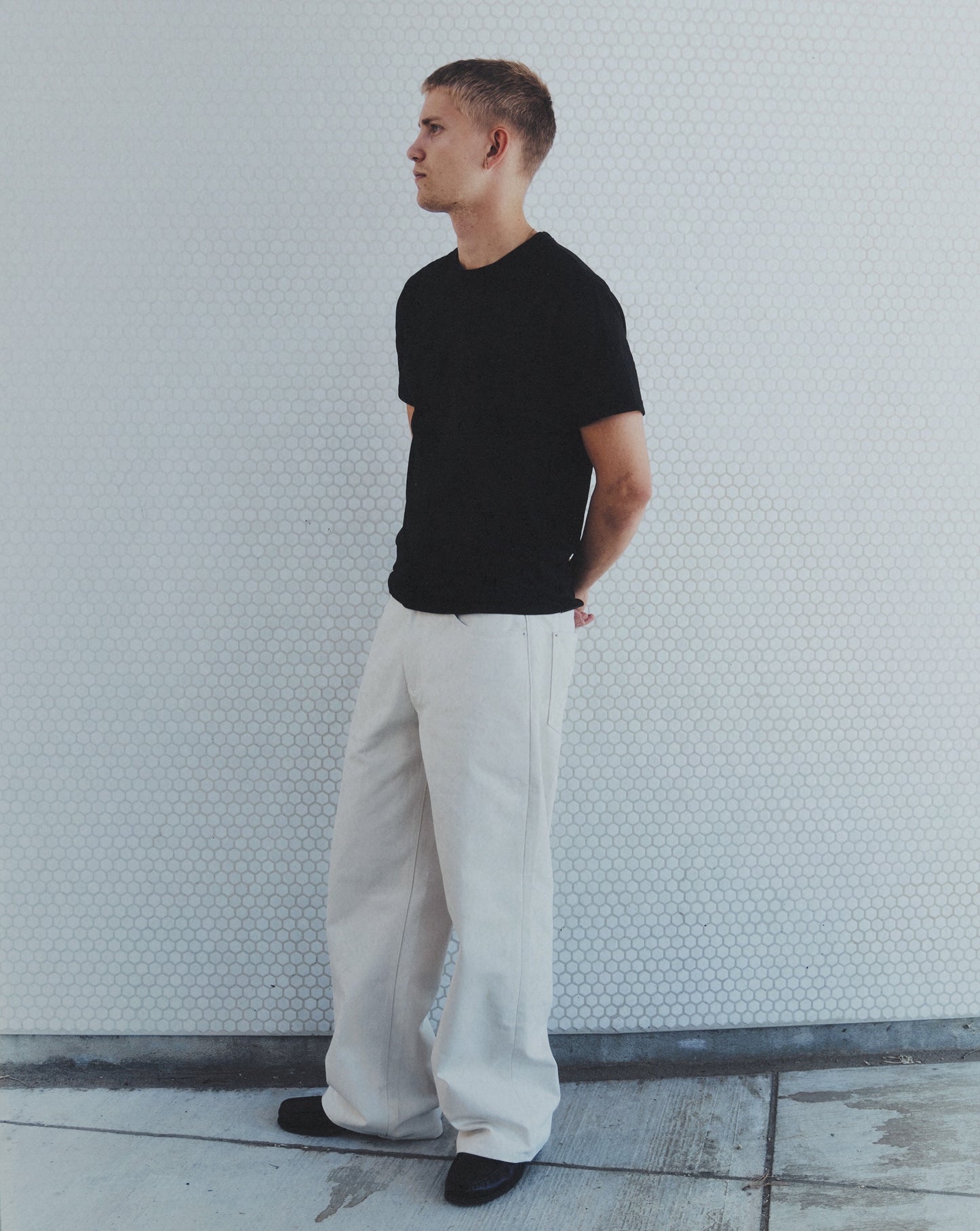RAW DENIM JEANS - BONE