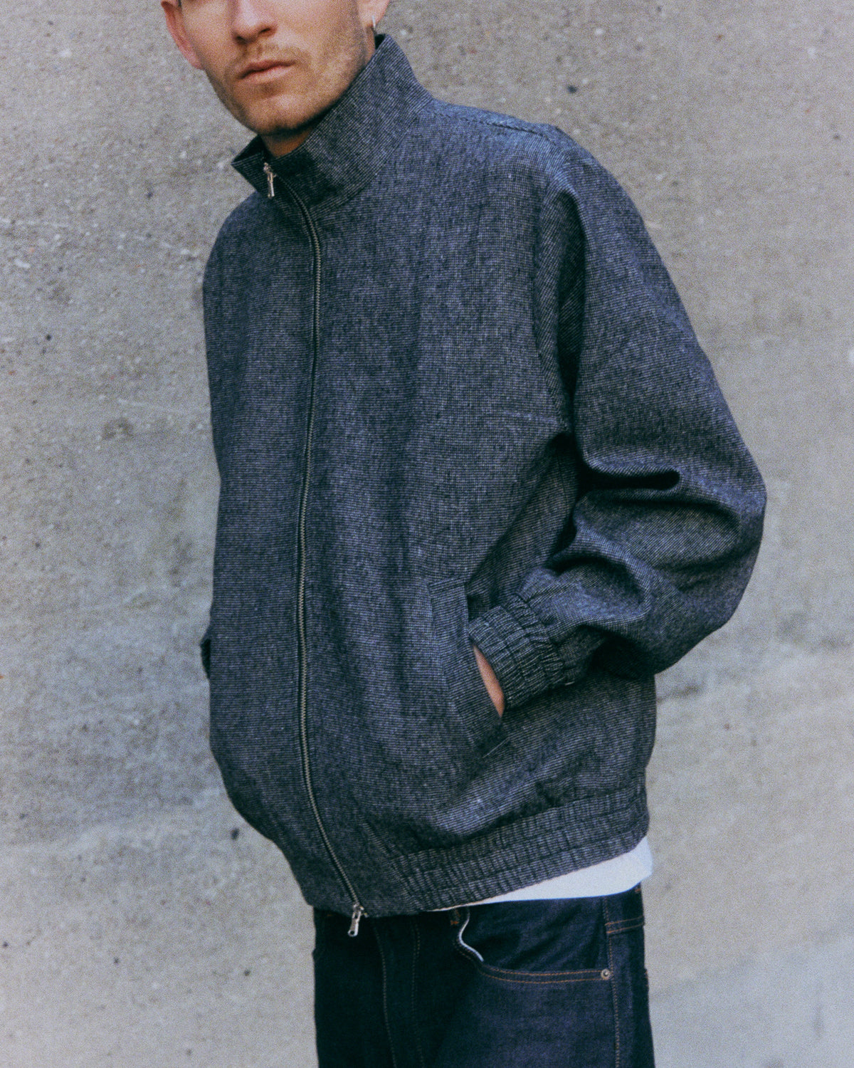 AKSEL ZIP - GREY MELANGE