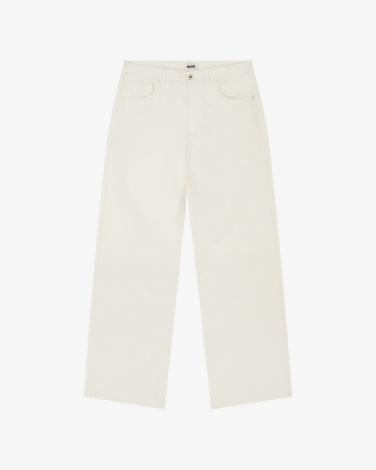 RAW DENIM JEANS - BONE